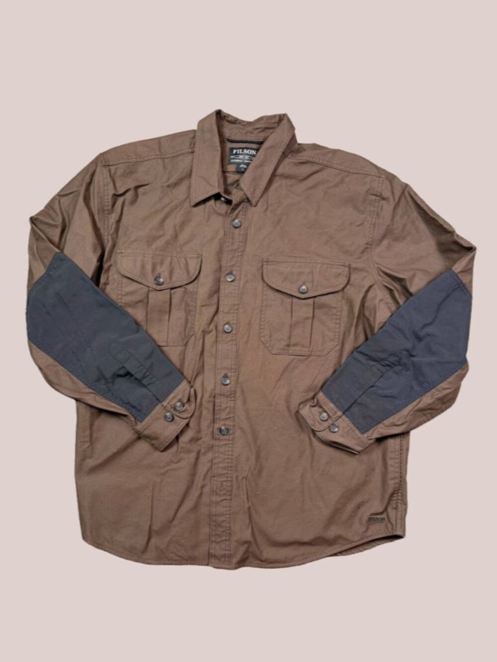 Filson Weather Worker Jac Shirt XL Brown Marsholive Button Up Workwear Heavy